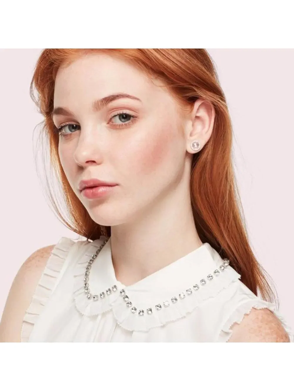 Kate Spade Bright Ideas Pave Halo Studs Earrings Clear/ Rose Gold